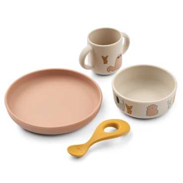 Vajilla Infantil de Silicona Premium "Cats and Dogs" de Liewood - Aúpa Organics