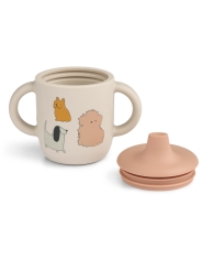 Taza de Aprendizaje de Silicona Premium "Cats and Dogs" de Liewood - Aúpa Organics