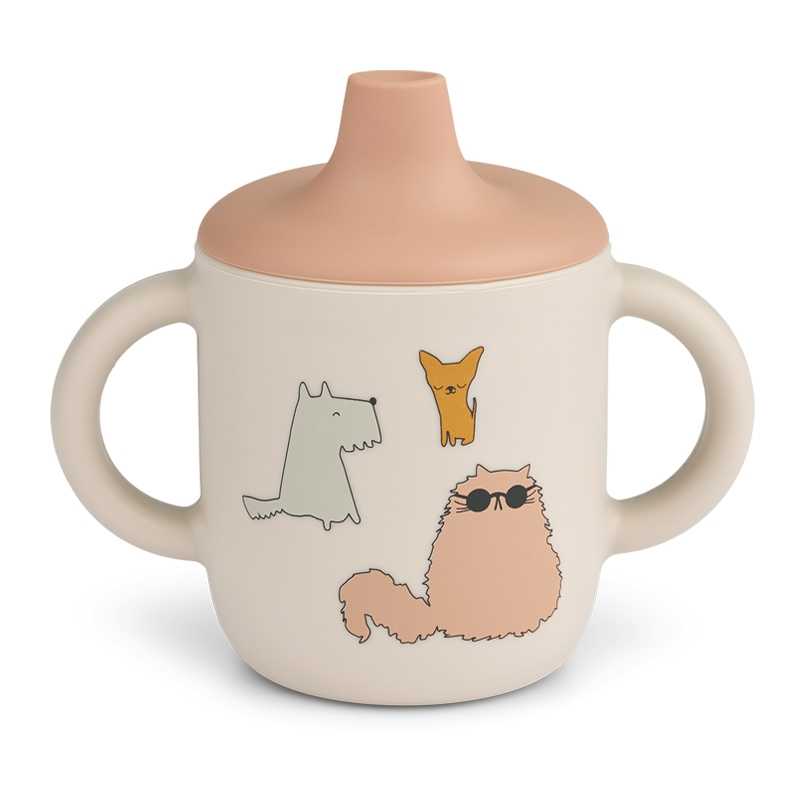 Taza de Aprendizaje de Silicona Premium "Cats and Dogs" de Liewood - Aúpa Organics
