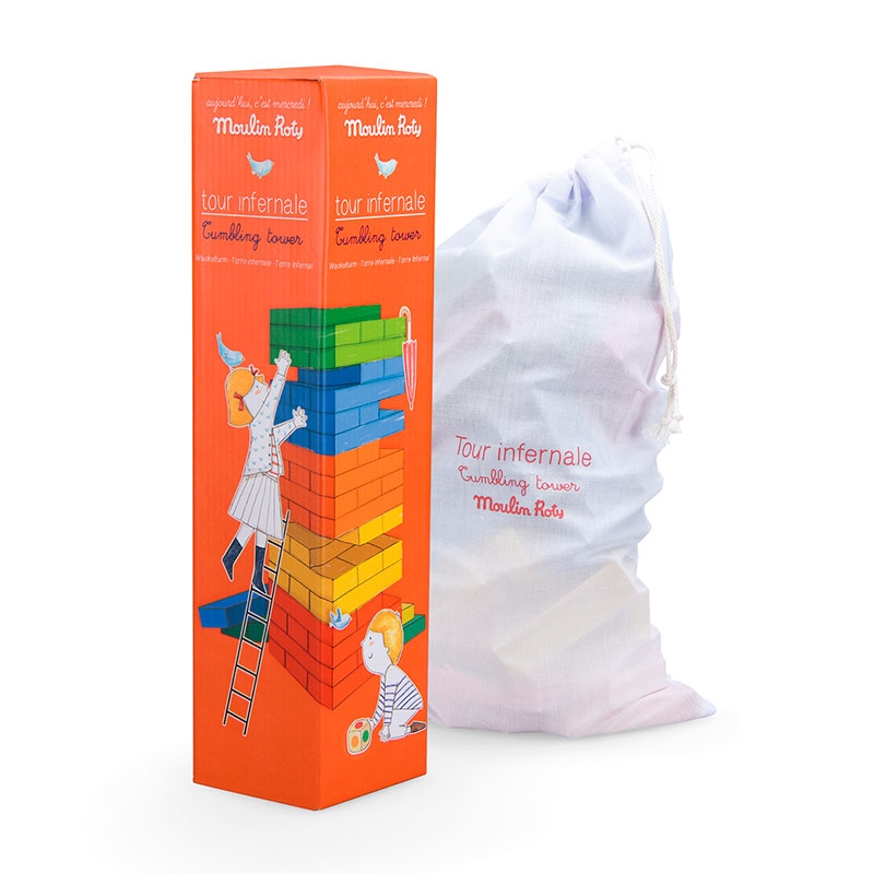 Jenga de Colores en Madera de Moulin Roty - Aúpa Organics