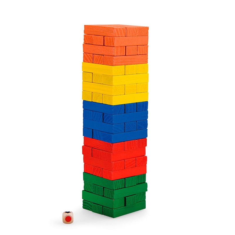 Jenga de Colores en Madera de Moulin Roty - Aúpa Organics