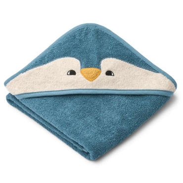 Toalla con Capucha Pingüino Algodón Orgánico Liewood - Aúpa Organics