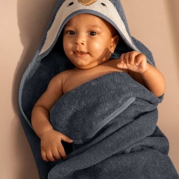 Toalla con Capucha Pingüino Algodón Orgánico Liewood - Aúpa Organics