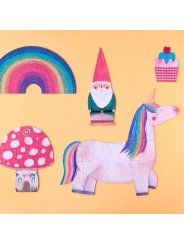 5 Puzzles reversibles Happy Birthday Unicorn! de Londji - Aúpa Organics