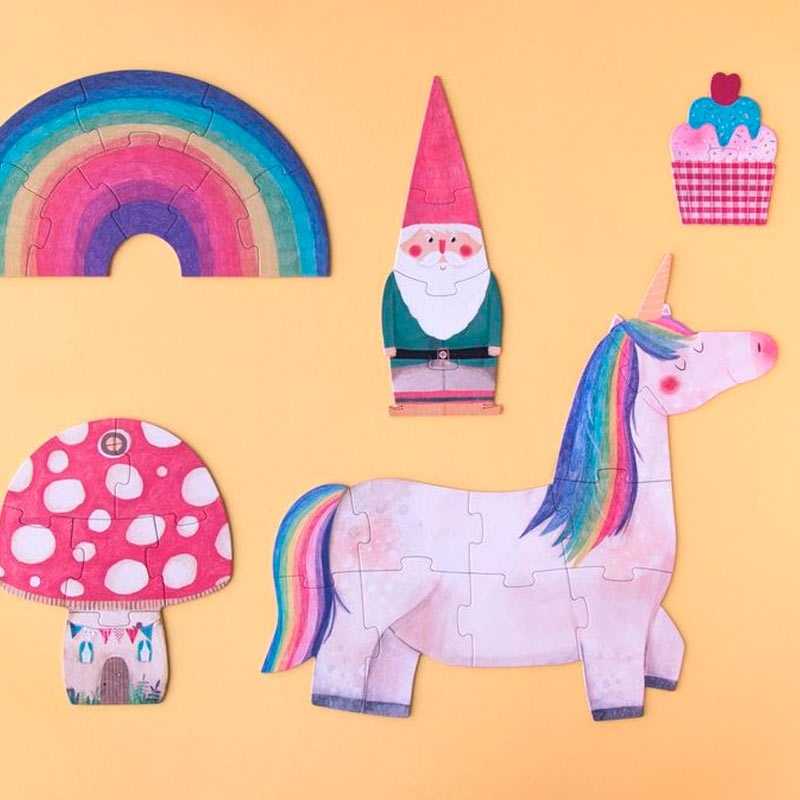 5 Puzzles reversibles Happy Birthday Unicorn! de Londji - Aúpa Organics