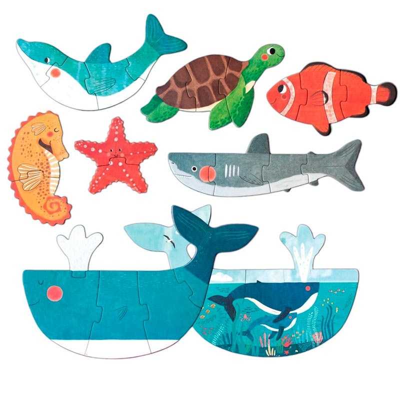 7 Puzzles progresivos Blue de Londji - Aúpa Organics