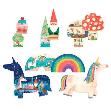 5 Puzzles reversibles Happy Birthday Unicorn! de Londji - Aúpa Organics