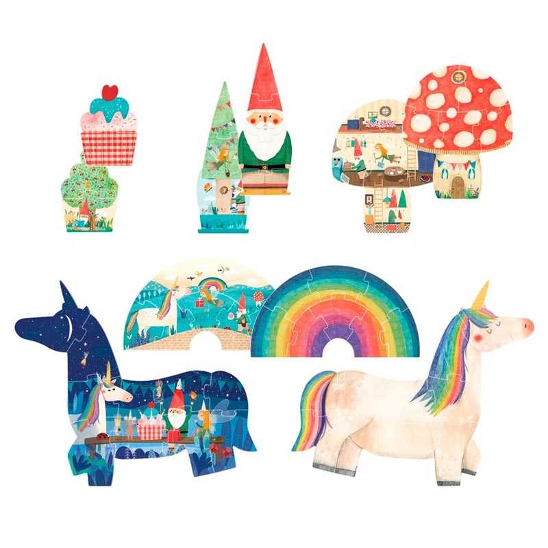 5 Puzzles reversibles Happy Birthday Unicorn! de Londji - Aúpa Organics