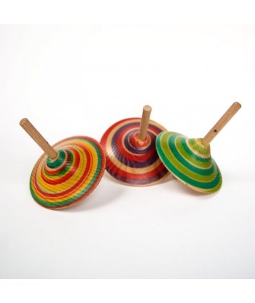 Peonza de Madera con Mango Lanzador
