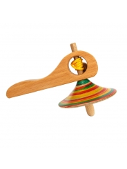 Peonza de Madera con Mango Lanzador
