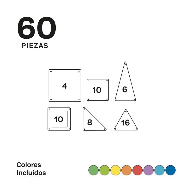 Juego de Construcciones Magnéticas de 60 Piezas Imanix - Aúpa Organics