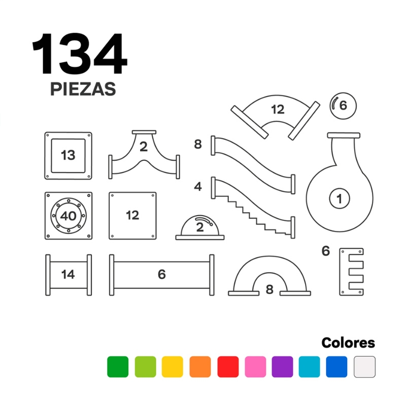 Imanix Tobogán 134 piezas – Set magnético para crear circuitos - Aúpa Organics