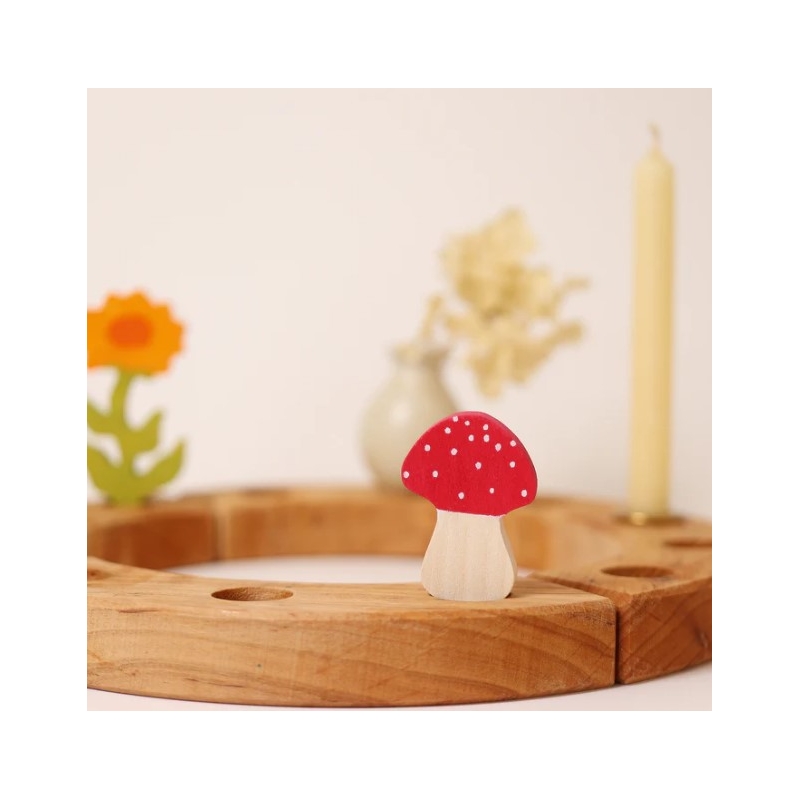 Seta Roja y Blanca Figura Anillo de Cumpleaños Grimm's - Aúpa Organics