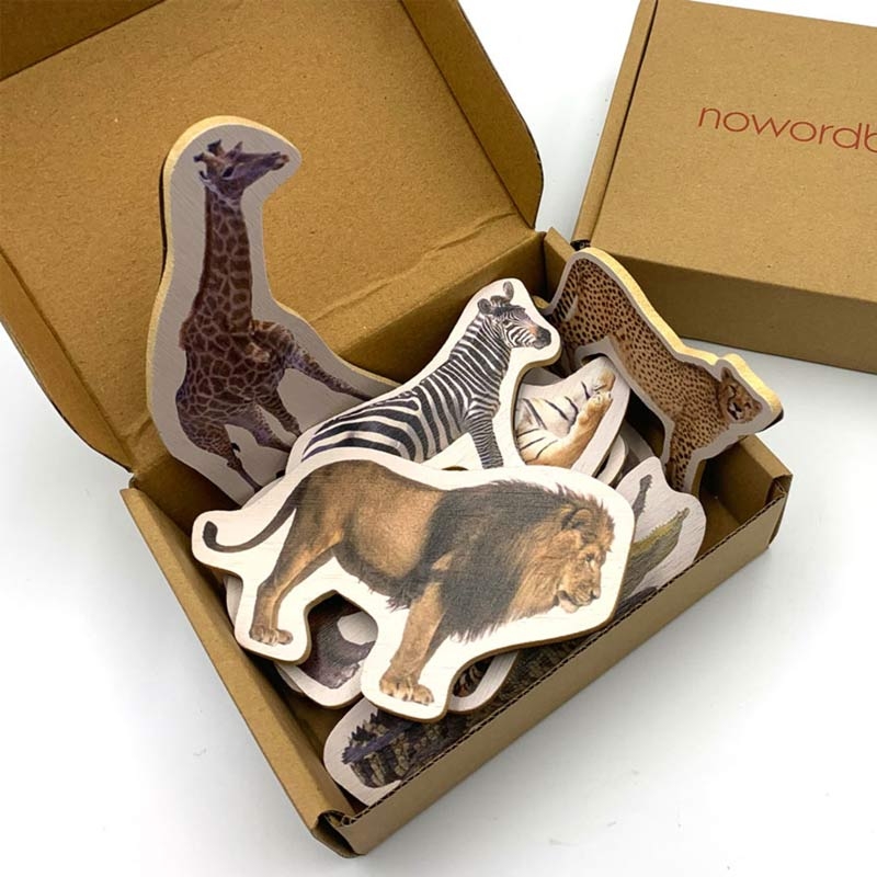 10 Imanes de Madera "Animales Salvajes" Nowordbooks - Aúpa Organics