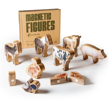 Figuras Magnéticas de Madera "Animales de Granja" Nowordbooks - Aúpa Organics
