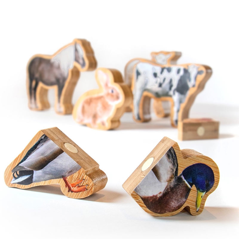 Figuras Magnéticas de Madera "Animales de Granja" Nowordbooks - Aúpa Organics