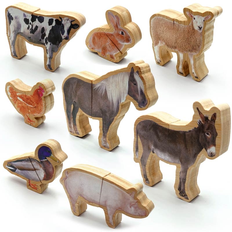 Figuras Magnéticas de Madera "Animales de Granja" Nowordbooks - Aúpa Organics