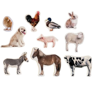 10 Imanes de Madera "Animales de la Granja" Nowordbooks - Aúpa Organics