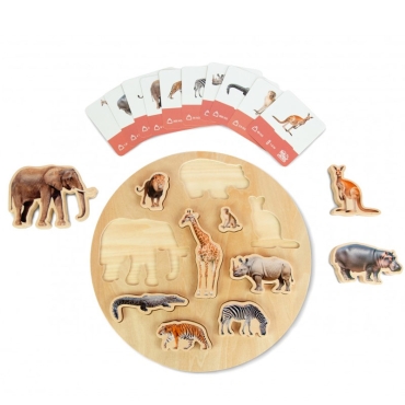 Puzzle de Encaje de Animales Reales "Wild Puzzle" - Aúpa Organics