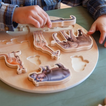 Puzzle de Encaje de Animales Reales "Wild Puzzle" - Aúpa Organics
