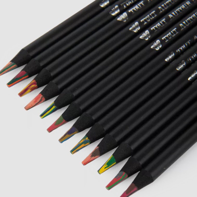 12 Lápices Multicolor en Caja de Metal - Aúpa Organics