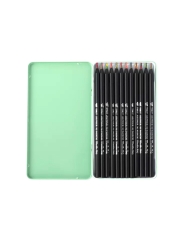 12 Lápices Multicolor en Caja de Metal - Aúpa Organics