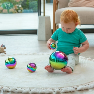 Bolas Sensoriales Reflectantes "Arco Iris" 4 unidades - Aúpa Organics