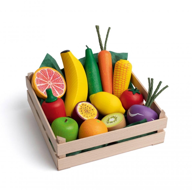 Caja de Frutas y Verduras de Madera de Erzi - Aúpa Organics