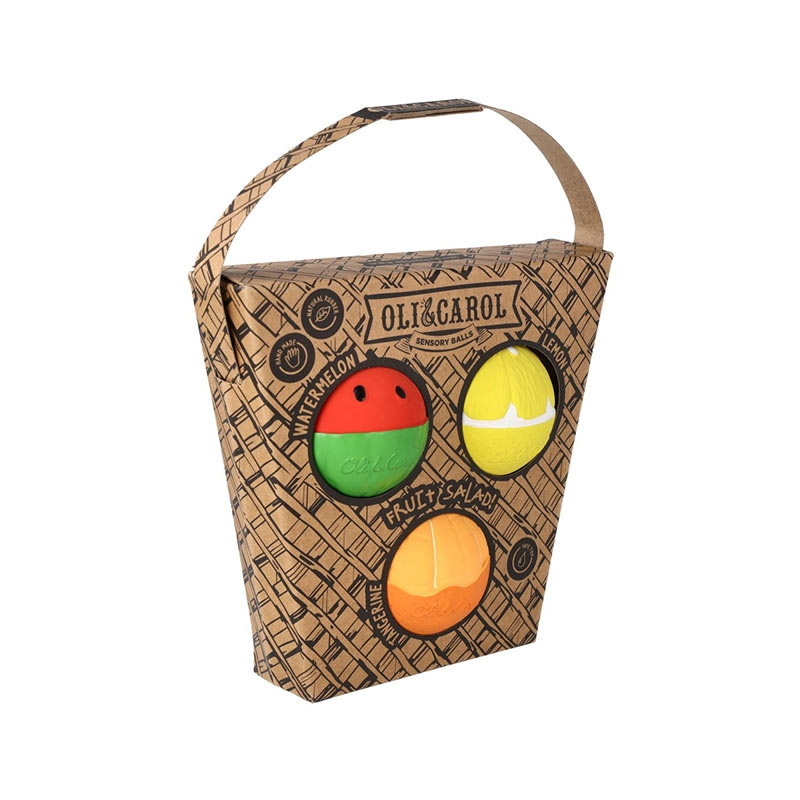 Pack de 3 Pelotas Sensoriales "Fruit Salad" Oli&Carol - Aúpa Organics