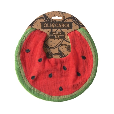 Babero Algodón Orgánico Wally The Watermelon Oli&Carol - Aúpa Organics