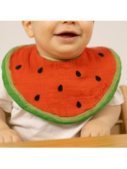 Babero Algodón Orgánico Wally The Watermelon Oli&Carol - Aúpa Organics
