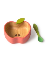 Set de Bol + Cuchara de Madera Natural Pepa the Apple Oli&Carol - Aúpa Organics
