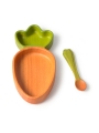 Set de Plato + Cuchara de Madera Natural Cathy The Carrot Oli&Carol - Aúpa Organics