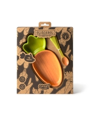 Set de Plato + Cuchara de Madera Natural Cathy The Carrot Oli&Carol - Aúpa Organics