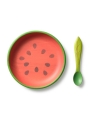 Set de Plato + Cuchara de Madera Natural Wally The Watermelon Oli&Carol - Aúpa Organics