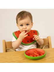 Set de Plato + Cuchara de Madera Natural Wally The Watermelon Oli&Carol - Aúpa Organics