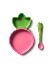 Set de Plato + Cuchara de Madera Natural Ramona The Radish Oli&Carol - Aúpa Organics