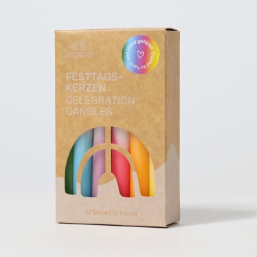Caja de 12 Velas Hand-dipped para el Anillo de Cumpleaños Waldorf - Aúpa Organics