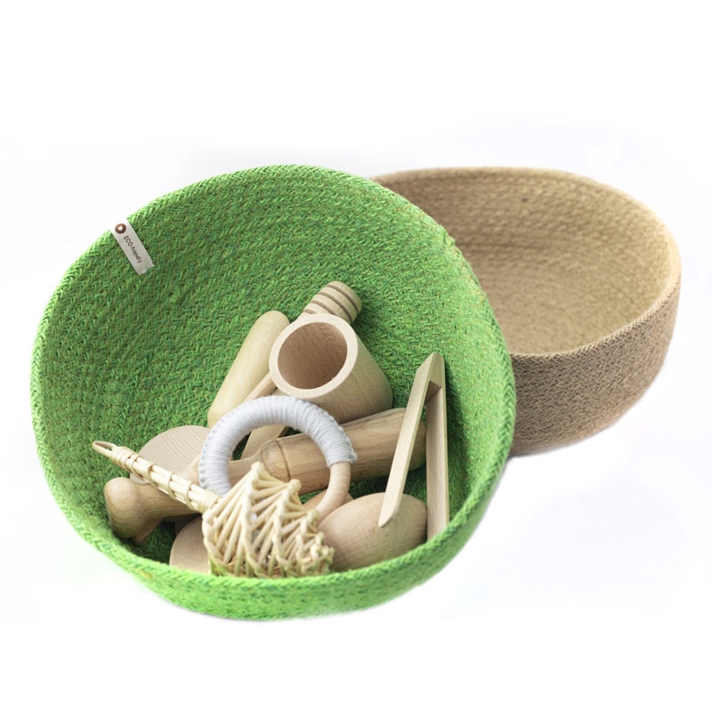 Cesto de Yute Grande Verde - Aúpa Organics