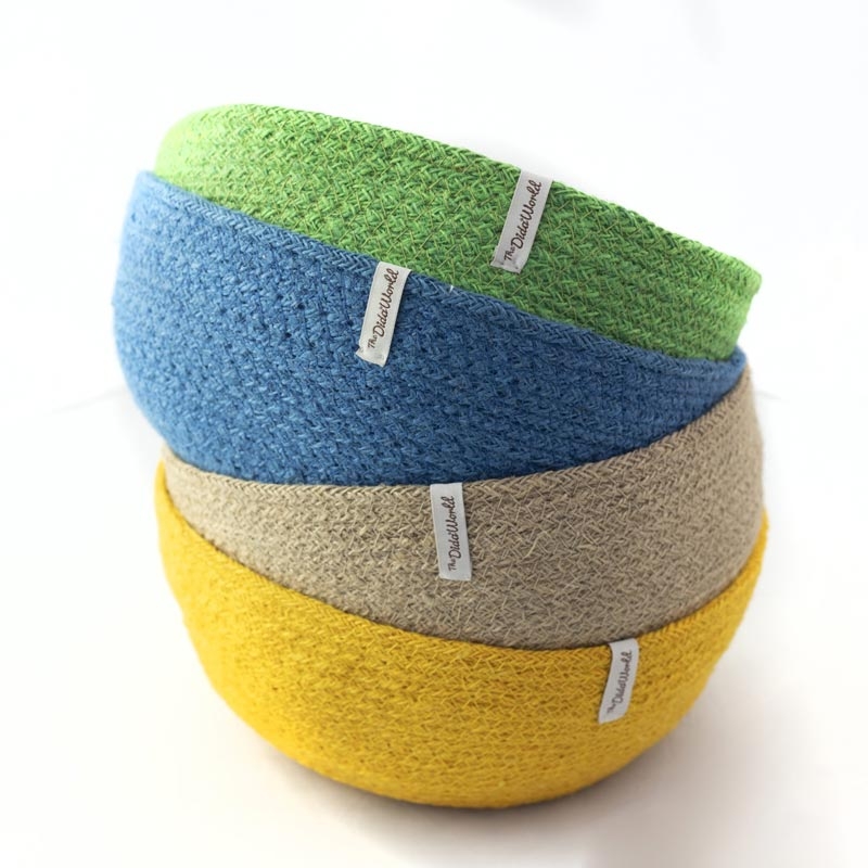 Cesto de Yute Grande Amarillo - Aúpa Organics