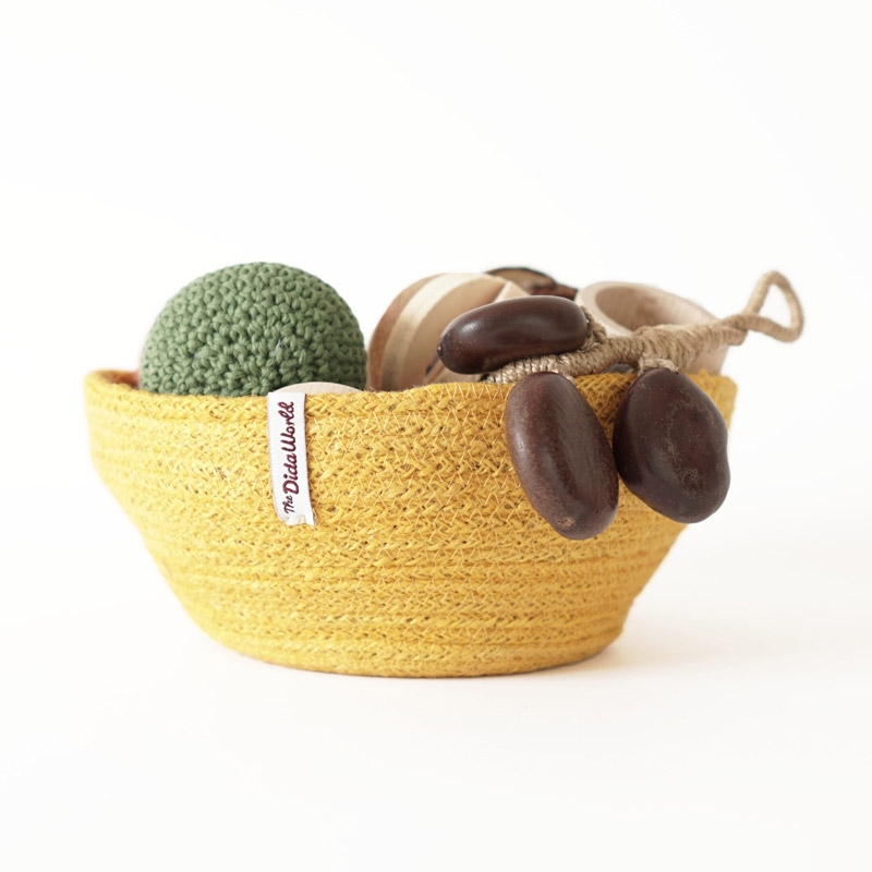 Cesto de Yute Pequeño Amarillo - Aúpa Organics