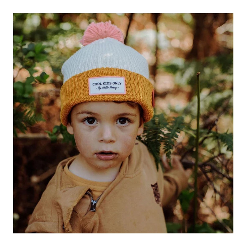 Gorro Block Camel Algodón Orgánico con Forro Polar Hello Hossy - Aúpa Organics