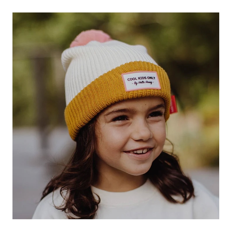 Gorro Block Camel Algodón Orgánico con Forro Polar Hello Hossy - Aúpa Organics