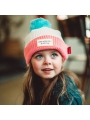 Gorro Block Pink Ice Algodón Orgánico con Forro Polar Hello Hossy - Aúpa Organics