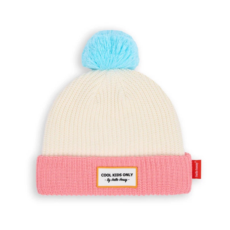 Gorro Block Pink Ice Algodón Orgánico con Forro Polar Hello Hossy - Aúpa Organics
