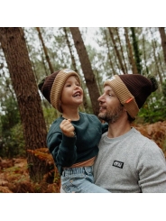 Gorro Block Pistachio Algodón Orgánico con Forro Polar Hello Hossy - Aúpa Organics