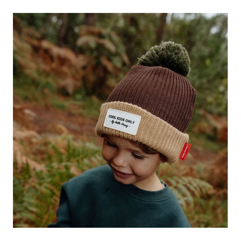 Gorro Block Pistachio Algodón Orgánico con Forro Polar Hello Hossy - Aúpa Organics