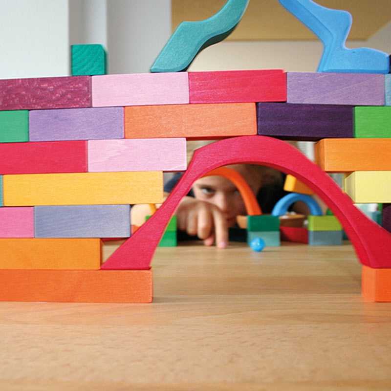 Juego de Construcción Pirámide de Bloques Pequeña de Grimm's - Aúpa Organics