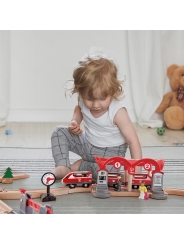 Conjunto de Vías Ciudad Bulliciosa Trenes Hape - Aúpa Organics