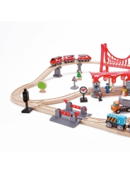 Conjunto de Vías Ciudad Bulliciosa Trenes Hape - Aúpa Organics